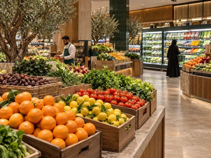 AI concept of a fresh grocery department