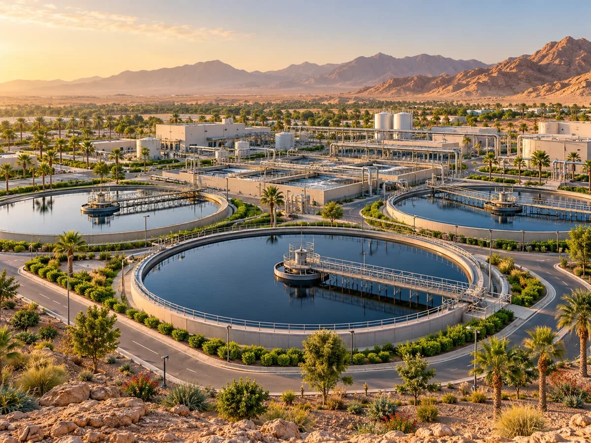 Illustrative wastewater treatment facility in a Saudi setting