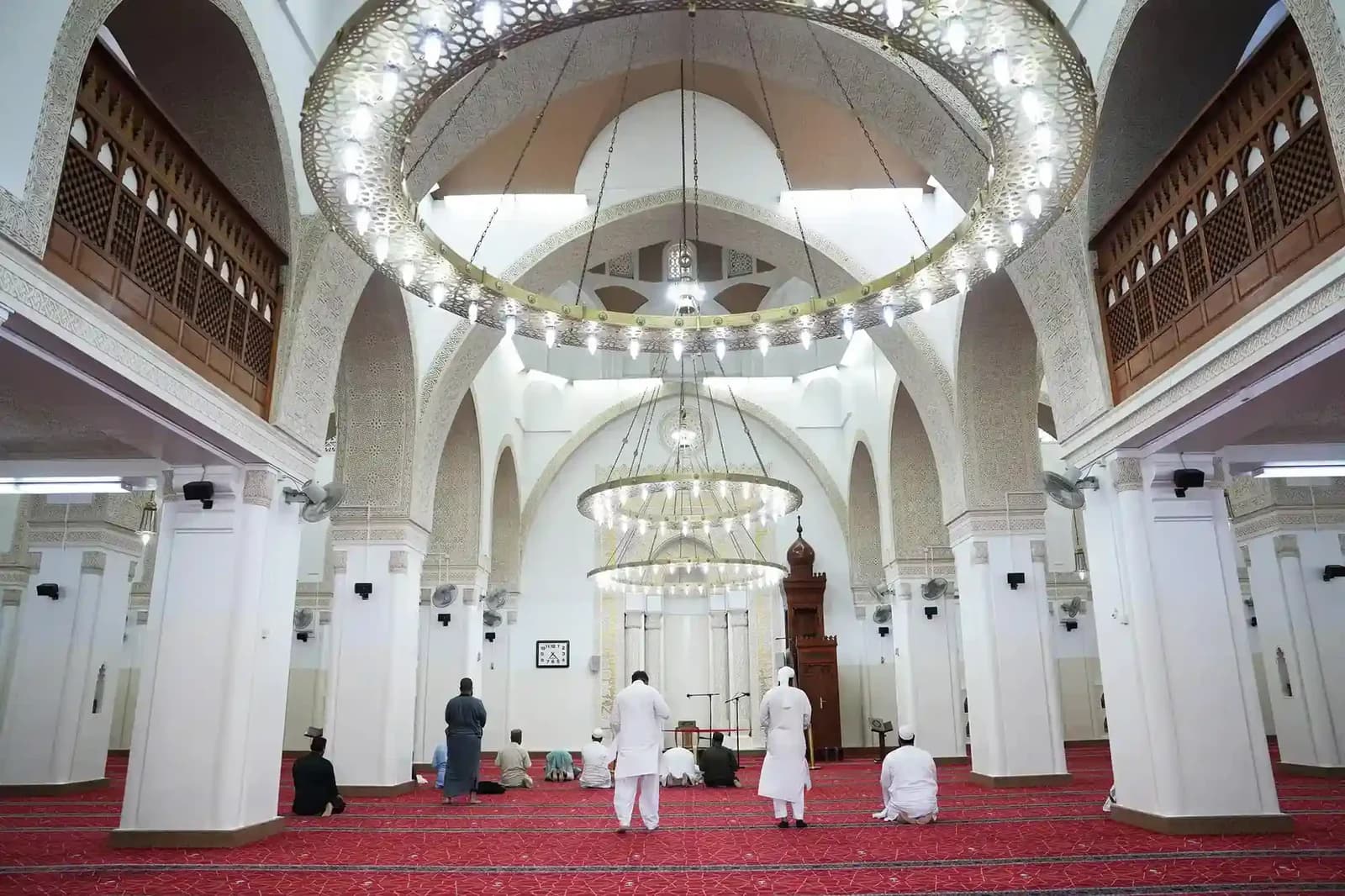 Prayer hall inside Al Qiblatain Mosque