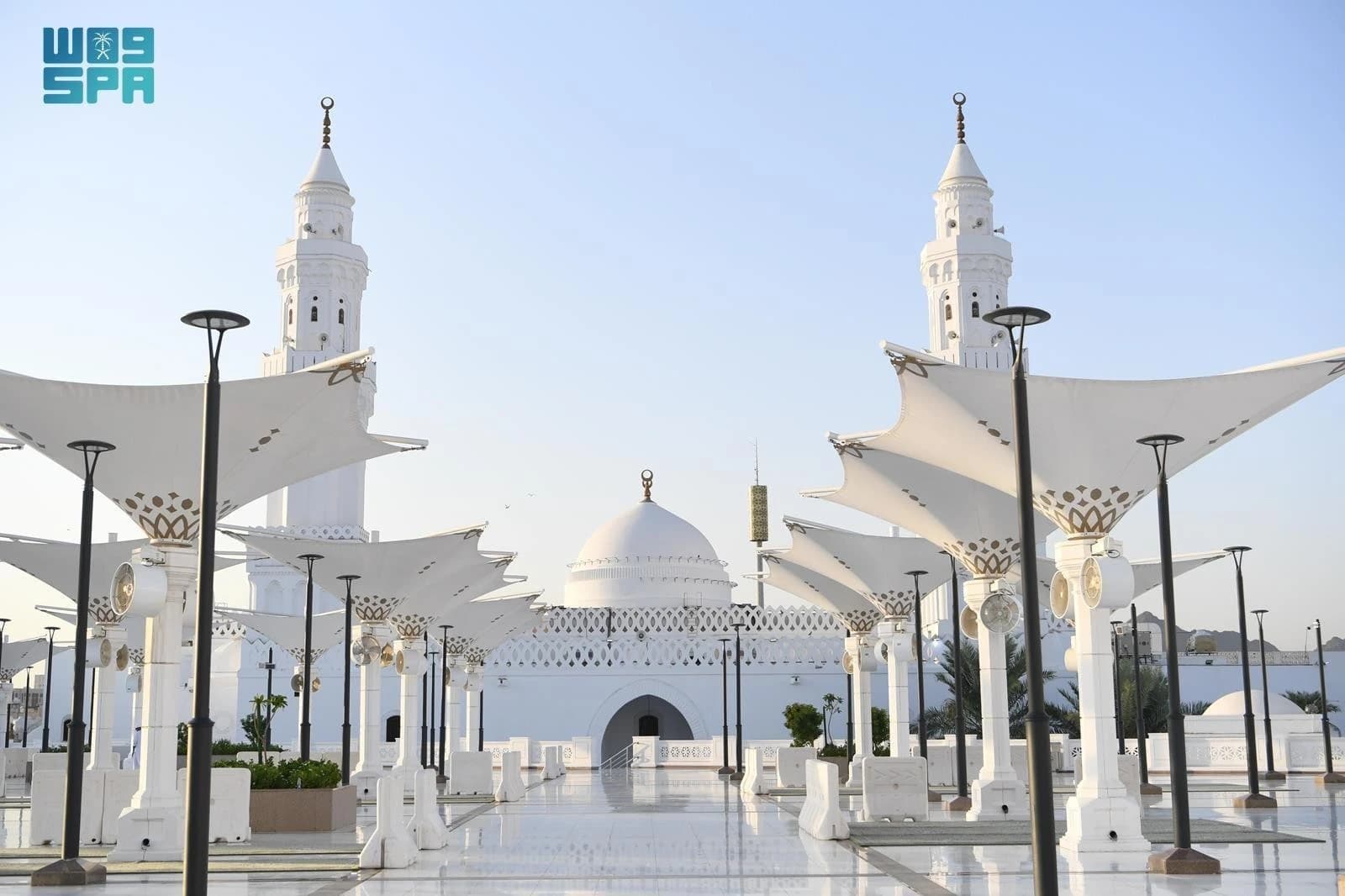 Prayer hall inside Al Qiblatain Mosque