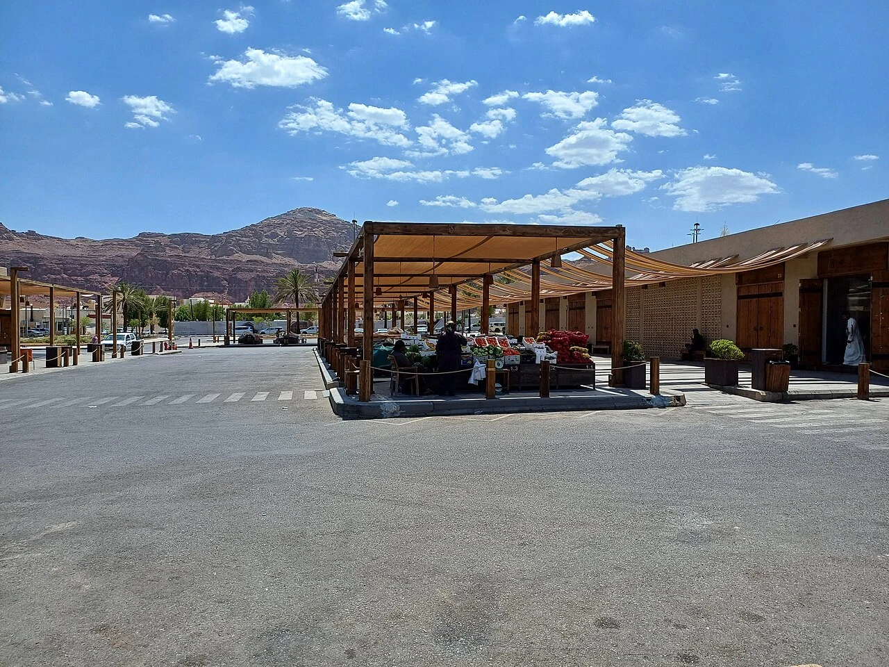 Market in the modern town of AlUla; not the Old Town Market Street