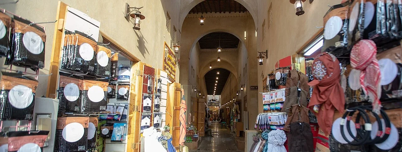 Covered passage and shops in Al-Qaisariyah market